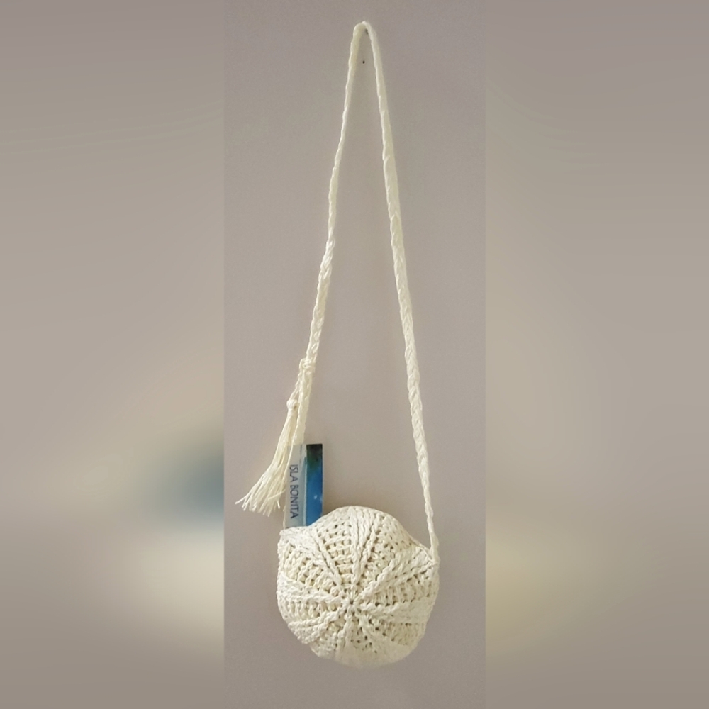 Isla Bonita Light Beige/Cream Crochet Shoulder Bag